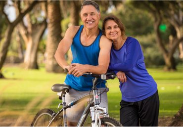 couple with bicycle